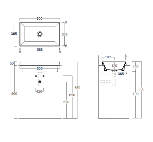 Раковина SIMAS AGILE встраиваемая сверху без отверстий цвет белый AG60IN