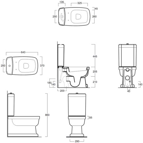 Унитаз SIMAS EVOLUTION напольный к бачку моноблок цвет белый EVO07