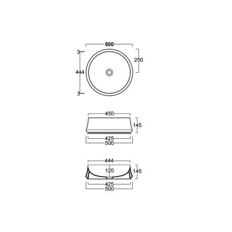 Раковина SIMAS SHARP накладная без отверстий цвет белый SH01