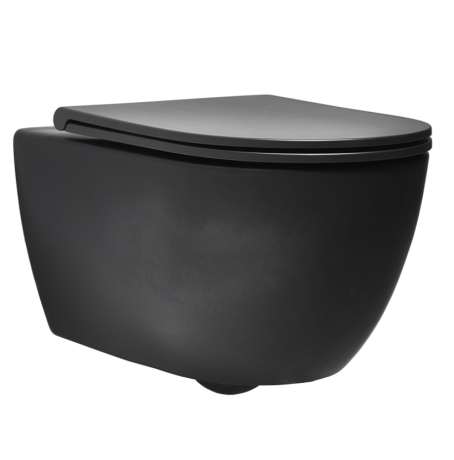 КОМПЛЕКТ Унитаз SIMAS TREVI подвесной безободковый с сиденьем с крышкой с микролифтом цвет черный матовый TR18/F85.NM+TR004.NM