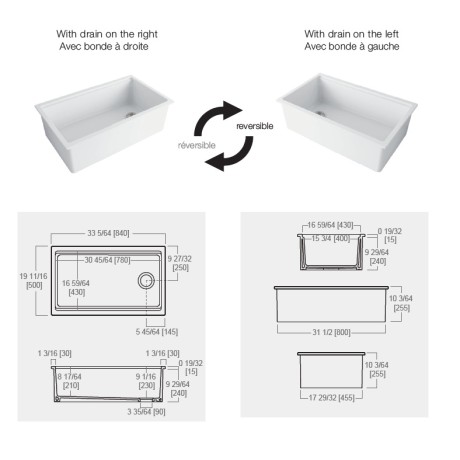 Кухонная мойка SIMAS LAVABI накладная или встраиваемая сверху без отверстий цвет белый Q600