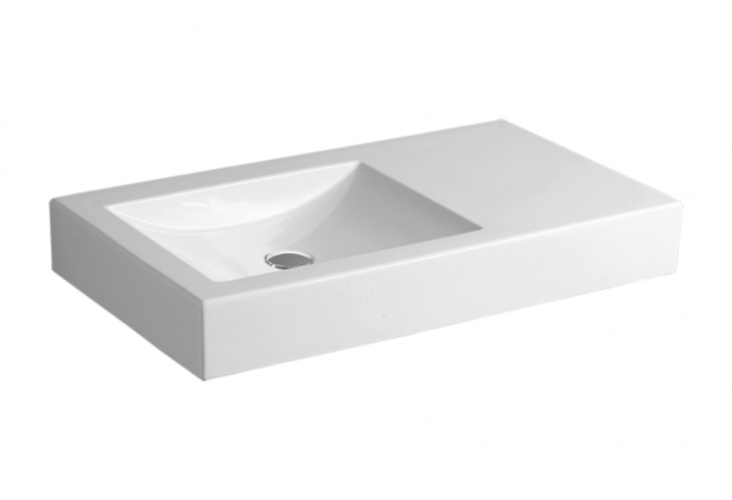 Раковина SIMAS FROZEN накладная для установки на консоль с одним намеченным отверстием в центре консоль цвет белый FZ11