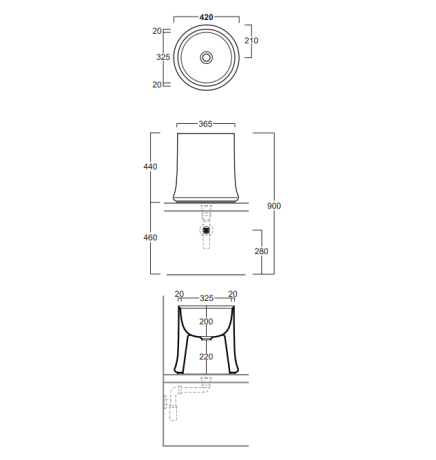 Раковина SIMAS SHARP накладная без отверстий цвет белый SH10