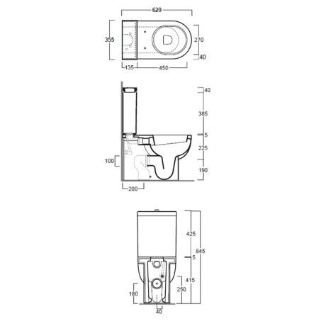 Унитаз SIMAS E-Line напольный моноблок цвет белый EL07