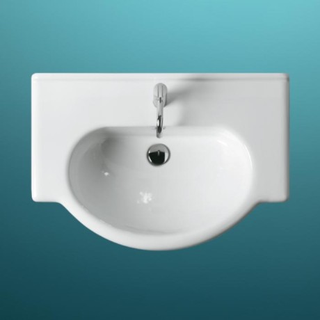 Раковина SIMAS LAVABI подвесная с одним отверстием и двумя намеченными консоль цвет белый TOP63