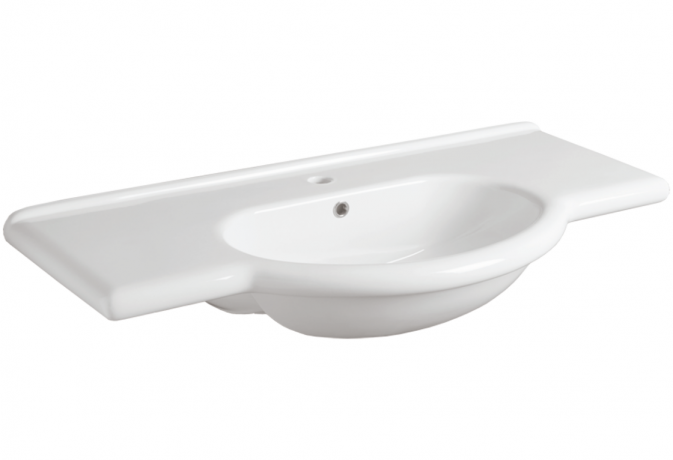 Раковина SIMAS LAVABI подвесная с одним отверстием и двумя намеченными консоль цвет белый TOP60