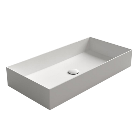 Раковина SIMAS AGILE накладная без отверстий эмалированная с 4 сторон цвет белый матовый AG80.BM