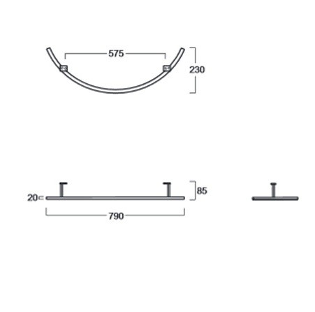 Полотенцедержатель SIMAS LAVABI для раковины Для раковины фронтальный цвет хром PAT01