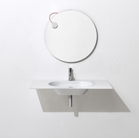 Раковина SIMAS WAVE подвесная на столешницу или на тумбу с одним отверстием цвет белый матовый WA100.BM