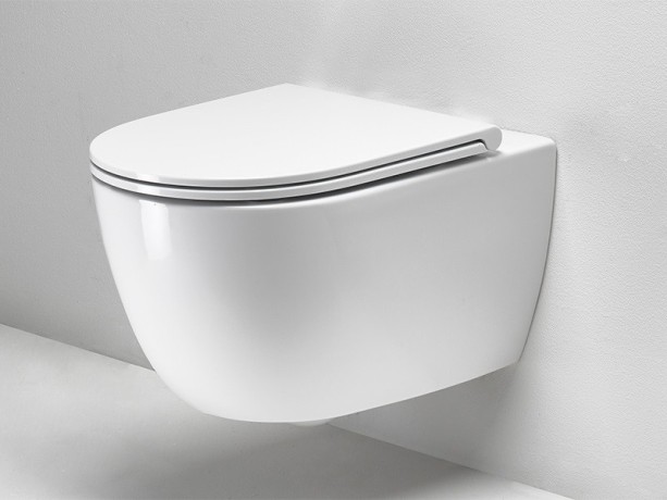 КОМПЛЕКТ Унитаз SIMAS TREVI подвесной безободковый с сиденьем с крышкой с микролифтом цвет белый матовый TR18/F85.BM+TR004.BM