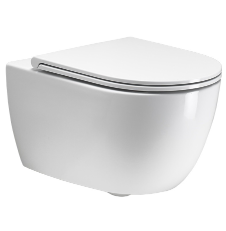 КОМПЛЕКТ Унитаз SIMAS TREVI подвесной безободковый с сиденьем с крышкой с микролифтом цвет белый матовый TR18/F85.BM+TR004.BM