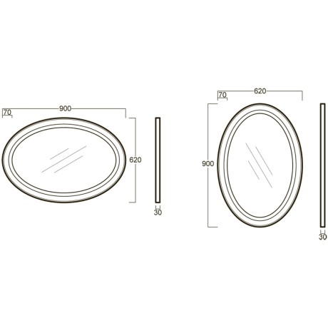 Зеркало SIMAS LANTE Настенное цвет белый LAS1