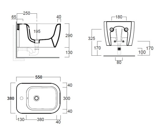 Биде SIMAS HENGES подвесное с одним отверстием цвет белый матовый HE19/F85.BM