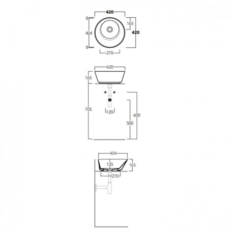 Раковина SIMAS WAVE накладная без отверстий цвет белый WA01