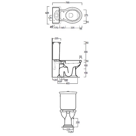 Бачок SIMAS LANTE на чашу унитаза моноблок цвет белый LA09