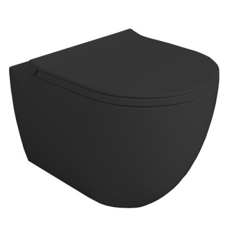 Комплект унитаз SIMAS VIGNONI подвесной безободковый  с сиденьем с микролифтом цвет черный матовый VI18/F85.NM +VI004.NM