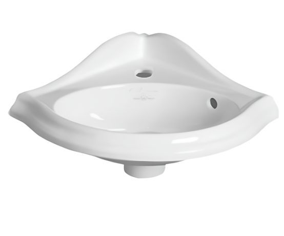 Раковина SIMAS ARCADE угловая подвесная на консоль с одним отверстием справа со спинкой цвет белый AR036