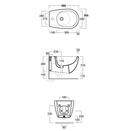 Комплект унитаз SIMAS VIGNONI подвесной безободковый  с сиденьем с микролифтом цвет черный матовый VI18/F85.NM +VI004.NM +VI19/F85.NM Биде SIMAS VIGNONI подвесное с одним отверстием цвет черный матовый