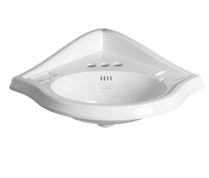 Раковина SIMAS ARCADE угловая подвесная на консоль с тремя отверстиями со спинкой цвет белый AR884