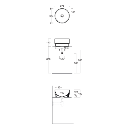 Раковина SIMAS PO-MO накладная или полувстраиваемая сверху без отверстий цвет белый PO01