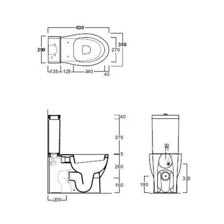Бачок SIMAS LFT Spazio на чашу унитаза моноблок цвет белый LFT26