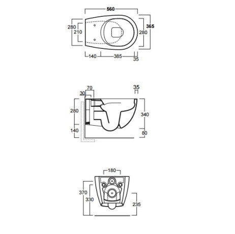 Комплект унитаз SIMAS VIGNONI подвесной безободковый с сиденьем с микролифтом цвет черный глянцевый VI18/F85.NE +VI004.NE +VI19/F85.NE Биде SIMAS VIGNONI подвесное с одним отверстием цвет черный глянцевый