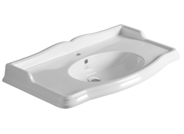 Раковина SIMAS ARCADE подвесная на тумбу на ноги на кронштейны с одним отверстием со спинкой цвет белый AR874