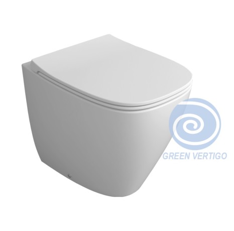 Унитаз SIMAS JUNIPER напольный приставной безободковый с вихревым смывом цвет белый JU01