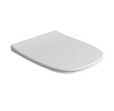 Сиденье с крышкой SIMAS JUNIPER с микролифтом быстросъемное цвет белый петли хром JU004