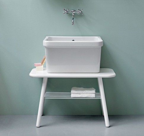 Раковина SIMAS SPECIALI подвесная на кронштейны или накладная без отверстий цвет белый S65