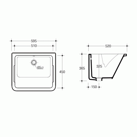 Раковина SIMAS SPECIALI подвесная на кронштейны или накладная без отверстий цвет белый S65