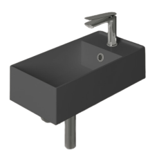 Раковина SIMAS AGILE подвесная или накладная с одним отверстием с полкой правой цвет антрацит матовый  AG50.AM