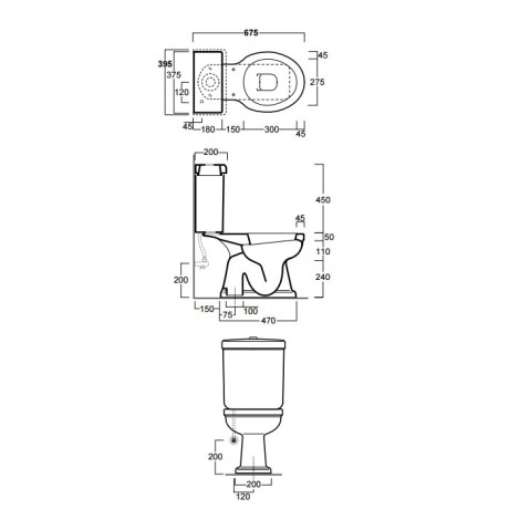 Бачок SIMAS LONDRA на чашу унитаза моноблок цвет белый LO922
