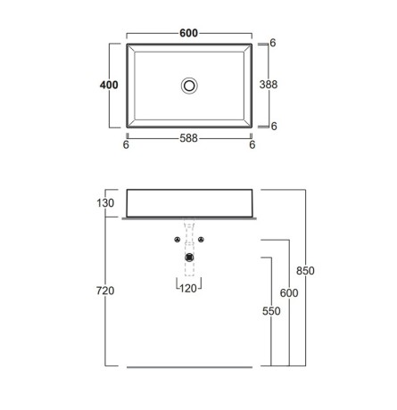 Раковина SIMAS AGILE накладная без отверстий эмалированная с 4 сторон цвет черный матовый AG60.NM