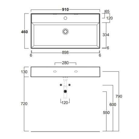 Раковина SIMAS AGILE подвесная или накладная с одним отверстием цвет белый AG91