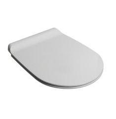 Сиденье с крышкой SIMAS GAMBASSI с микролифтом быстросъемное цвет белый петли хром GA004