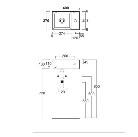 Раковина SIMAS AGILE подвесная или накладная без отверстия с полкой правой цвет белый AG40.0