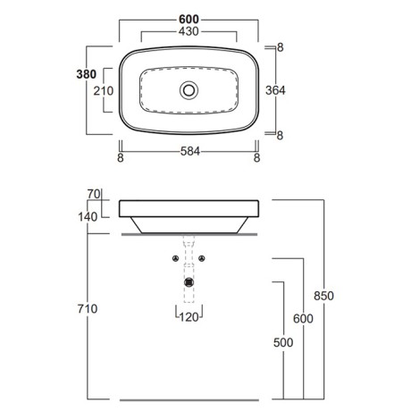 Раковина SIMAS BADEN BADEN накладная без отверстий цвет черный матовый BB11.NM