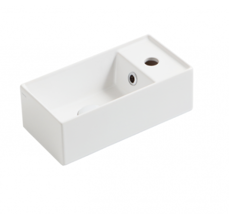 Раковина SIMAS AGILE подвесная или накладная с одним отверстием с полкой правой цвет белый AG20