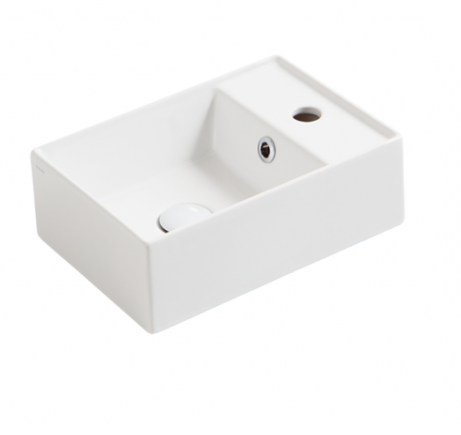 Раковина SIMAS AGILE подвесная или накладная с одним отверстием с полкой правой цвет белый AG40