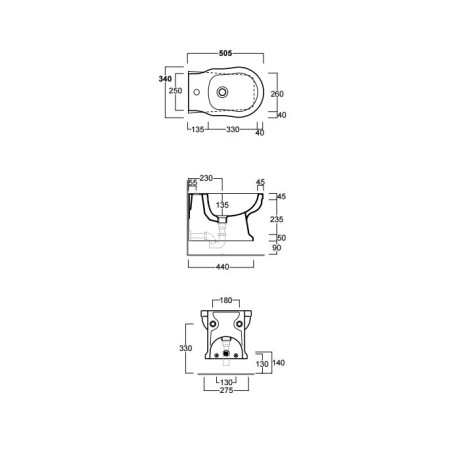 Биде SIMAS LONDRA подвесное с одним отверстием цвет белый LO919