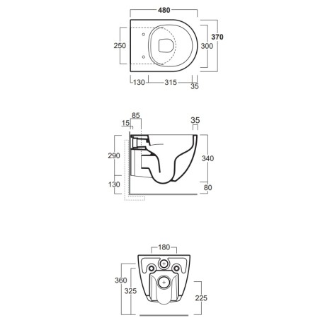 Унитаз SIMAS VIGNONI XS подвесной Безободковый цвет белый матовый VI28/F85.BM