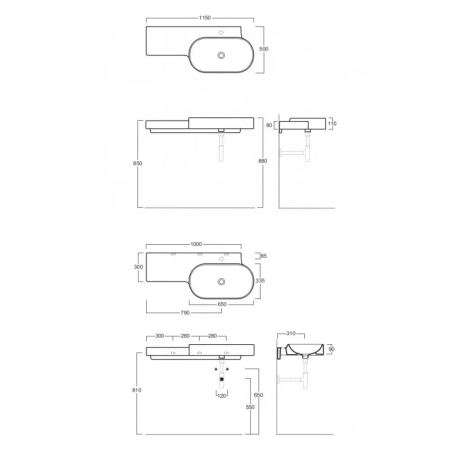 Раковина SIMAS FLOW подвесная с одним намеченным отверстием цвет белый FL22