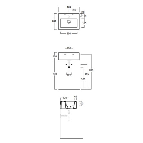 Раковина SIMAS FROZEN подвесная с одним отверстием в центре цвет белый FZ14.1