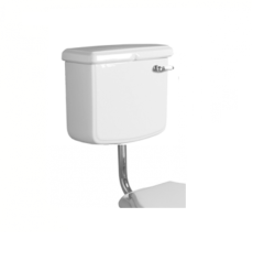 Бачок SIMAS ARCADE Настенный на средней трубе с фронтальной ручкой смыва в комплекте с механизмом слива цвет белый бронза AR812B/D23BR