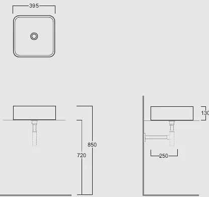 Раковина SIMAS FLOW накладная без отверстий цвет белый FL11
