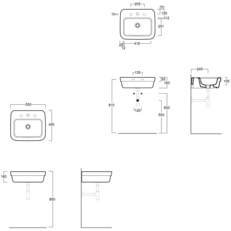 Раковина SIMAS EVOLUTION подвесная с одним отверстием цвет белый EVO15