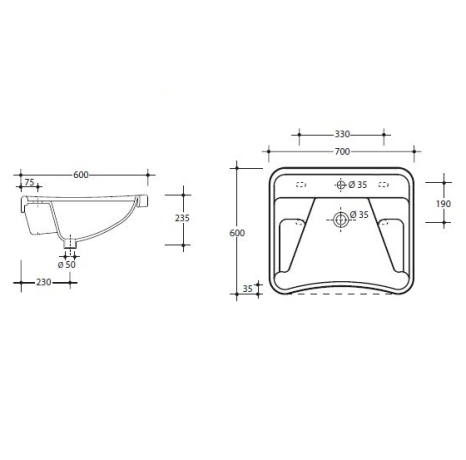 Кронштейн SIMAS SPECIALI для раковины для инвалидов ST200