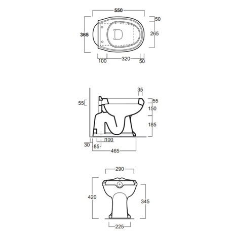 Унитаз SIMAS ARCADE напольный приставной или к бачку с вертикальным сливом цвет белый AR801