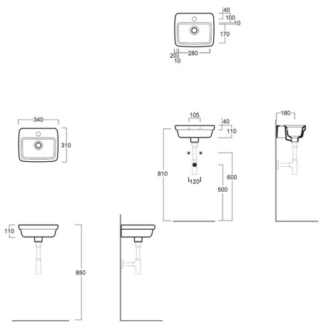 Раковина SIMAS EVOLUTION подвесная с одним отверстием цвет белый EVO14